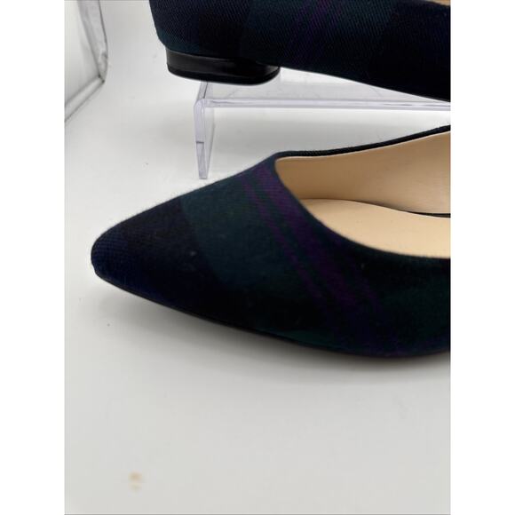 Nine West Women's Onlee Multicolor Plaid Fabric Pointed Toe Flats Size 8.5 M NWB - Picture 2 of 10